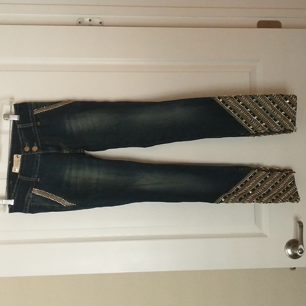 Nice Istanbul skinny jeans, Turkish, heavily jeweled jeans, European 40, NWT